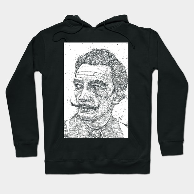 SALVADOR DALI - ink portrait Hoodie by lautir